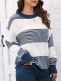 Loose contrast striped sweater