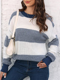 Loose contrast striped sweater