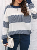Loose contrast striped sweater