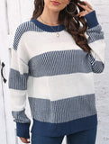 Loose contrast striped sweater