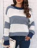 Loose contrast striped sweater