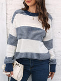 Loose contrast striped sweater