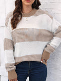 Loose contrast striped sweater