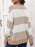 Loose contrast striped sweater