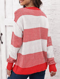 Loose contrast striped sweater