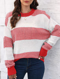 Loose contrast striped sweater