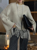 Fashionable loose tassel sweater
