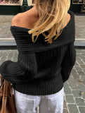Solid color long-sleeved T-shirt sweater