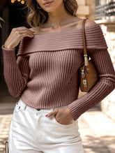 Solid color long-sleeved T-shirt sweater