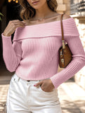 Solid color long-sleeved T-shirt sweater