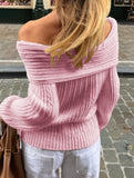 Solid color long-sleeved T-shirt sweater