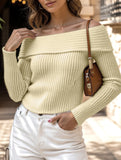 Solid color long-sleeved T-shirt sweater