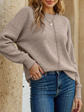 Casual pullover solid color sweater
