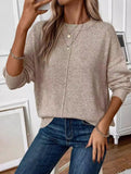 Casual pullover solid color sweater