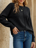 Casual pullover solid color sweater