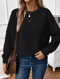 Casual pullover solid color sweater