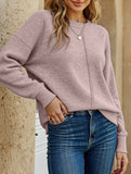 Casual pullover solid color sweater