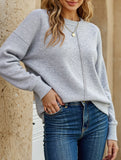 Casual pullover solid color sweater