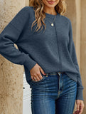 Casual pullover solid color sweater