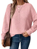 Casual pullover solid color sweater