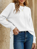 Casual pullover solid color sweater
