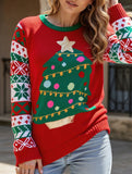 Christmas Tree Letters Cartoon Knitted Sweater