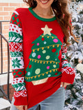 Christmas Tree Letters Cartoon Knitted Sweater