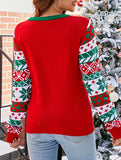Christmas Tree Letters Cartoon Knitted Sweater