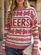High-neck pullover loose letter Christmas sweater