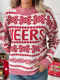 High-neck pullover loose letter Christmas sweater