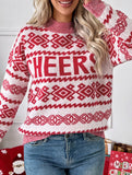 High-neck pullover loose letter Christmas sweater