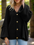 loose and relaxed v-neck knit cardigan