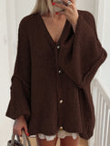 loose and relaxed v-neck knit cardigan