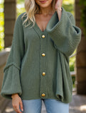 loose and relaxed v-neck knit cardigan