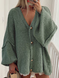 loose and relaxed v-neck knit cardigan