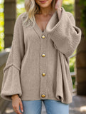 loose and relaxed v-neck knit cardigan