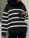 lazy-style striped crew neck sweater