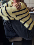 lazy-style striped crew neck sweater