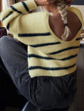 lazy-style striped crew neck sweater