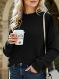 retro-style loose-fitting short knit sweater