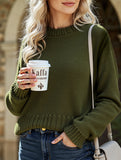 retro-style loose-fitting short knit sweater
