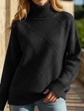 Versatile loose-fitting turtleneck warm sweater