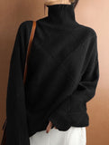 Versatile loose-fitting turtleneck warm sweater