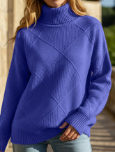 Versatile loose-fitting turtleneck warm sweater