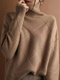 Versatile loose-fitting turtleneck warm sweater