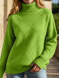 Versatile loose-fitting turtleneck warm sweater