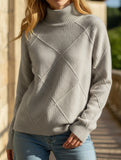 Versatile loose-fitting turtleneck warm sweater