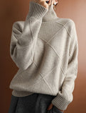 Versatile loose-fitting turtleneck warm sweater