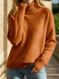 Versatile loose-fitting turtleneck warm sweater