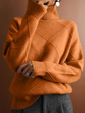 Versatile loose-fitting turtleneck warm sweater